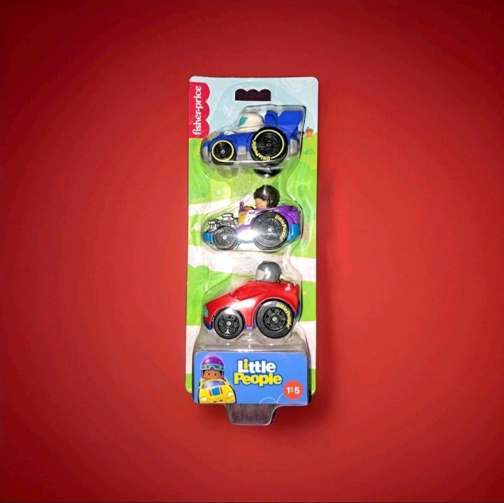 Fisher-Price Little People Vehicle Trio - Blue, Purple, Red